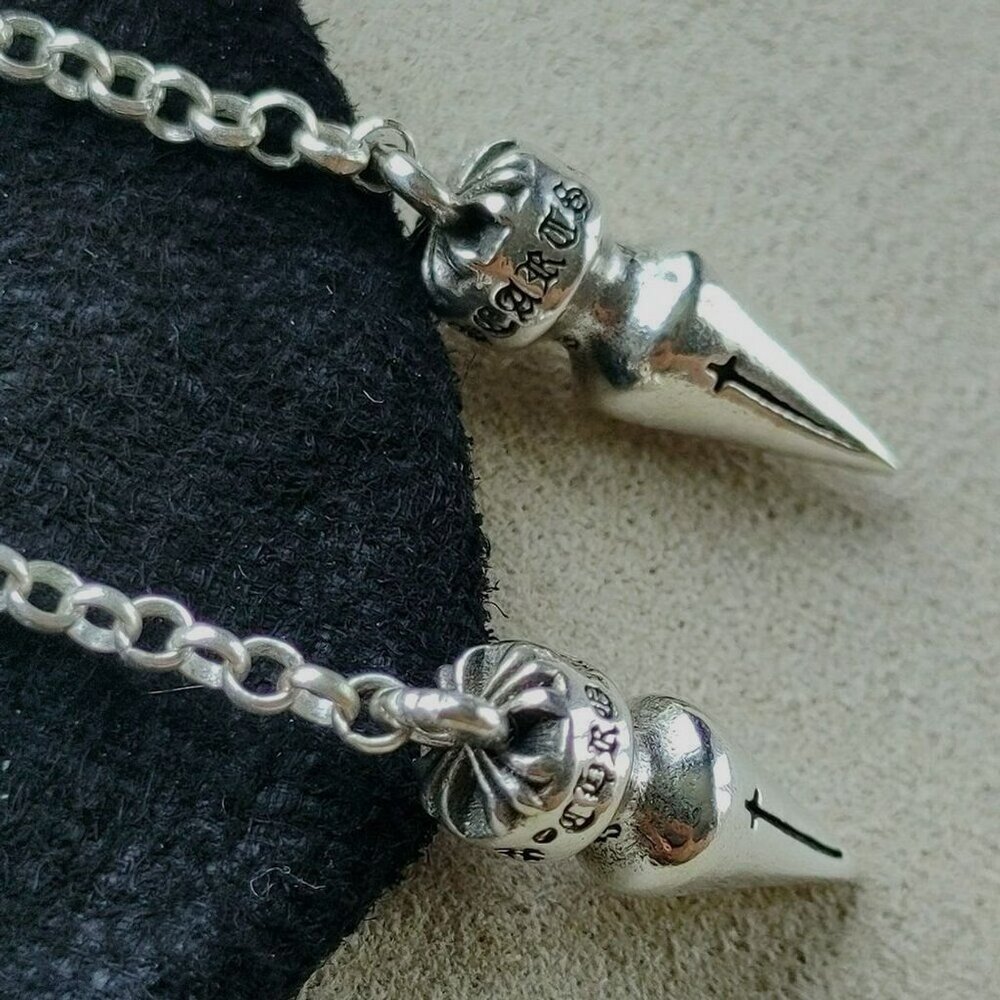 Chrome Hearts Spike Drop Earrings (Pair) 925 Sterling Silver - Picture 7 of 12